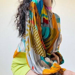 BI-nk London Miranda Peasant Artsy Blouse PM